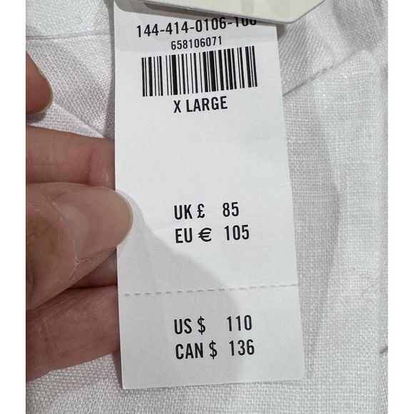 Abercrombie & Fitch Women's XL A&F Linen Collection Cropped White Blazer Button - Picture 5 of 7